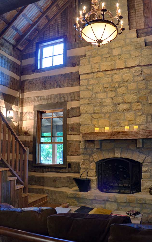 The custom fireplace